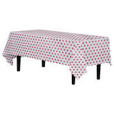 Red Polka Dot Printed Plastic Table Covers | 48 Count